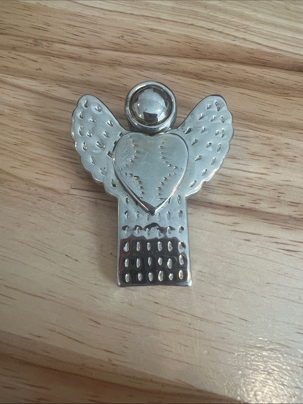 Silver Angel Pendant/Pin - Heart Motif Southwestern